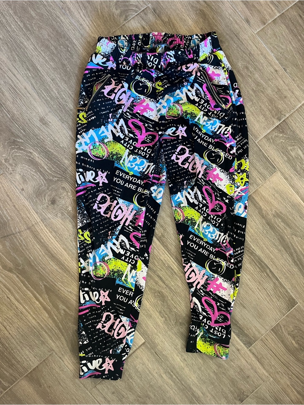 Women’s Black Multicolor Graphic Jogger Leggings